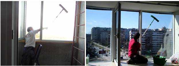 Как помыть панорамные окна и балкон внутри и снаружи, в том числе на высоких этажах: советы и рекомендации