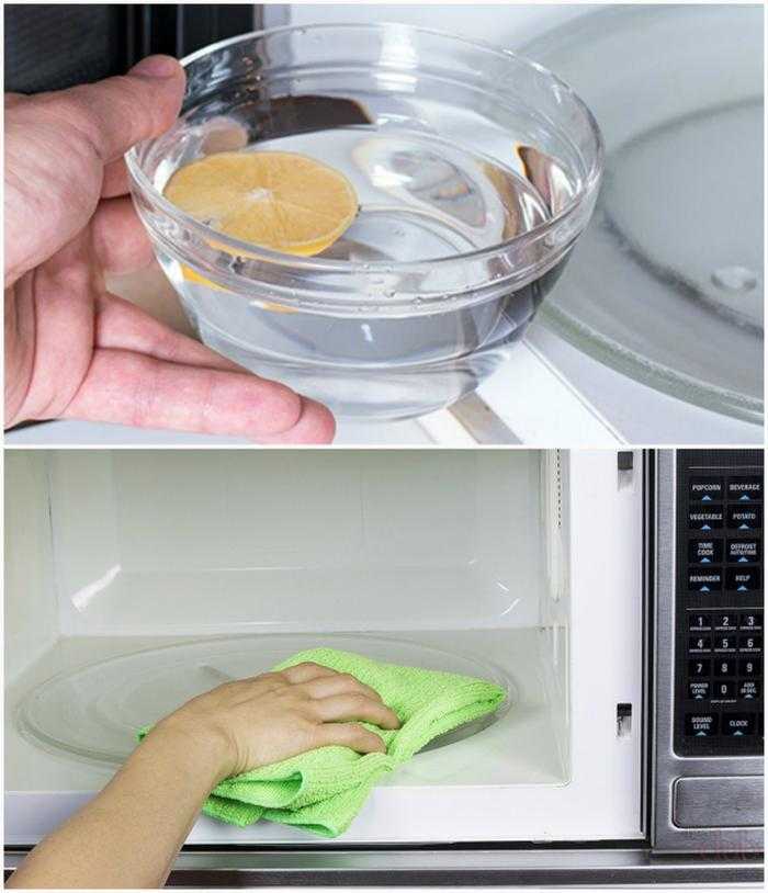 Как быстро почистить микроволновую печь?