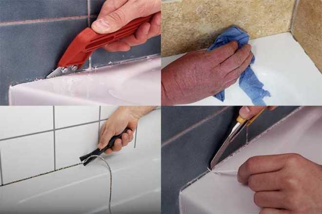 Как убрать силиконовый герметик с акриловой ванны разными способами самостоятельно