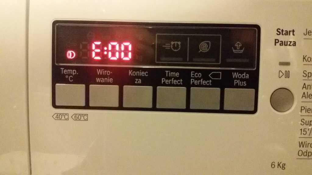 Ошибка f00, е00 в стиральной машине бош
