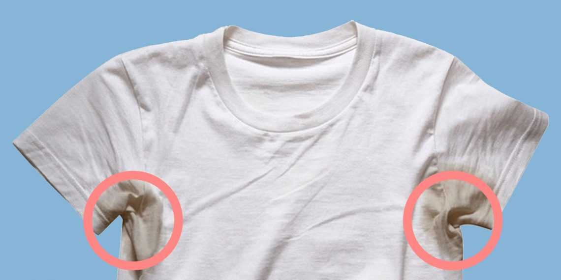 Как убрать желтые пятна от пота в области подмышек с белой одежды?