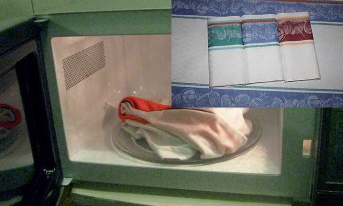 Как отстирать кухонные полотенца в микроволновке: лучшие способы